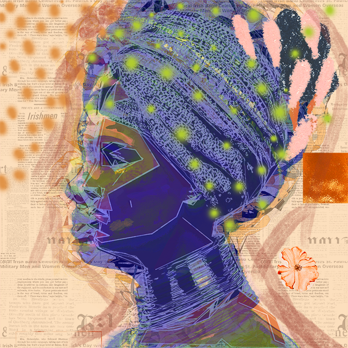 African Beauty in mixed media NFT project