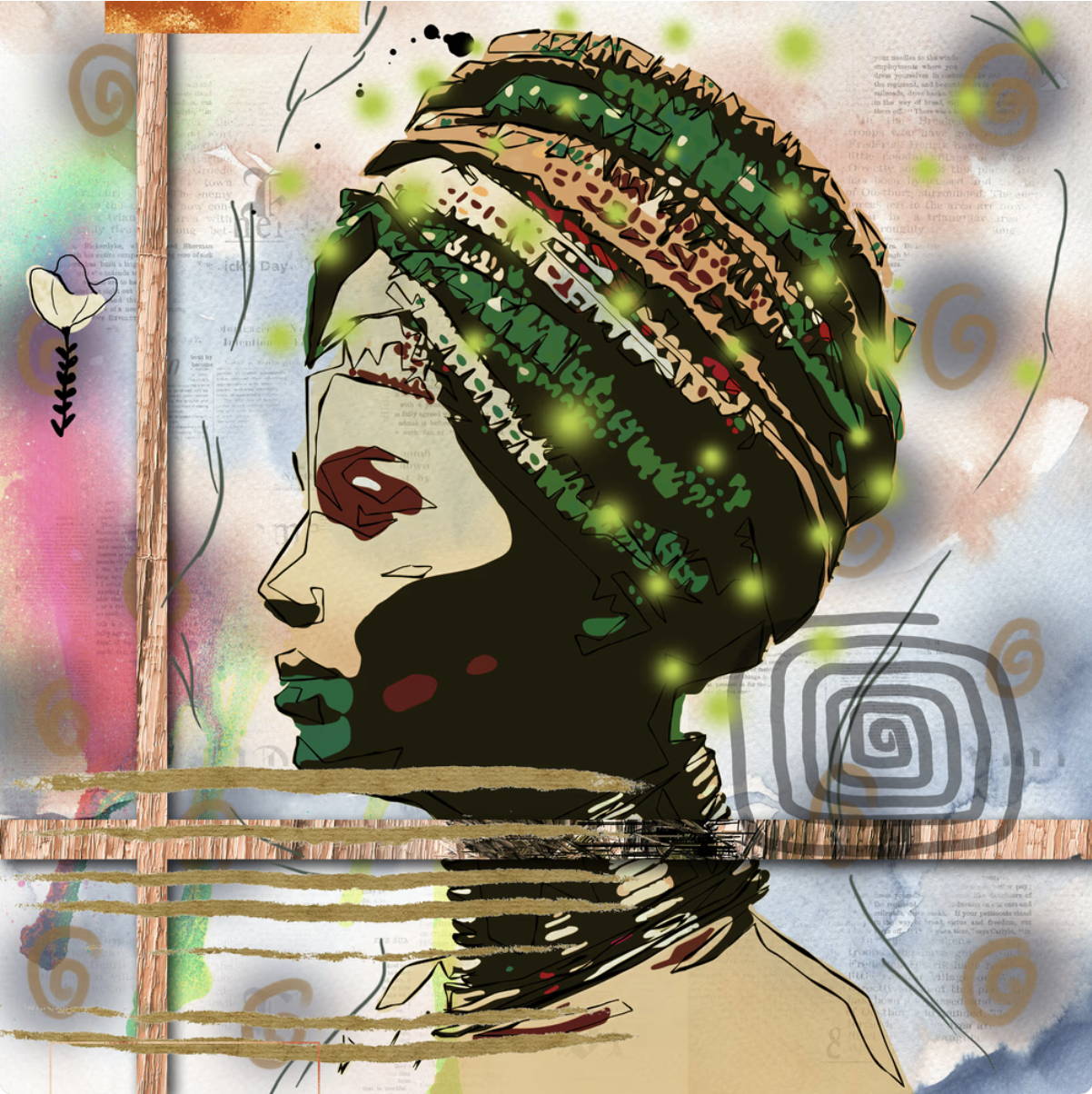 African Beauties in mixed media #34